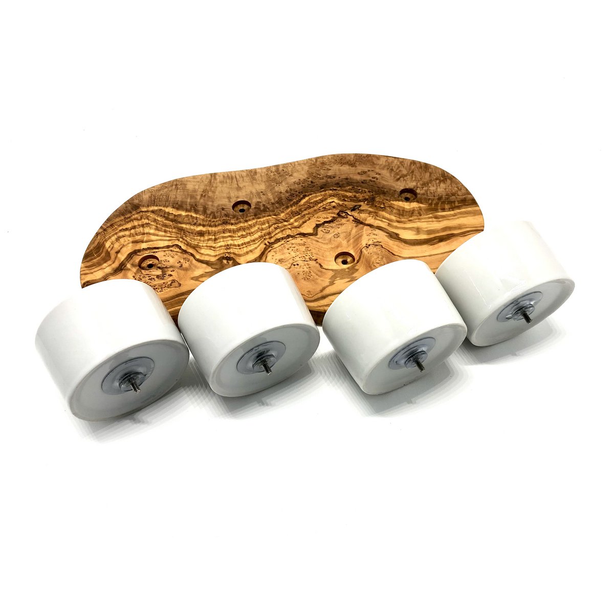 Serving board for dips incl. 4 small porcelain bowls