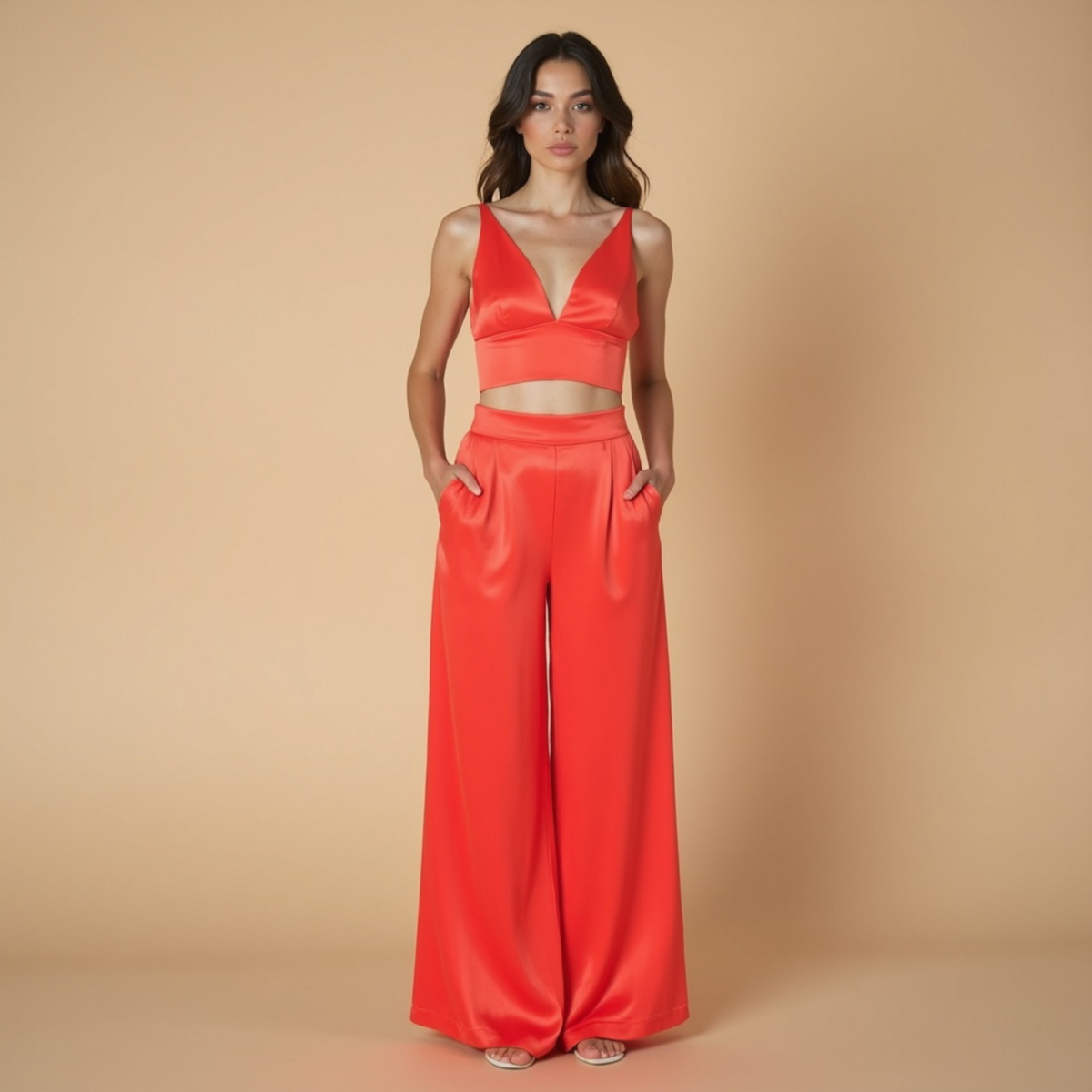 Crop Bustier Top "LAVA" - Rot