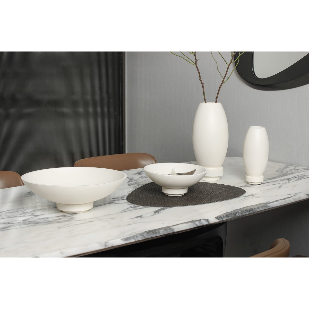 Large Bowl Modern Design, of micro cement, black, RUD12WH
