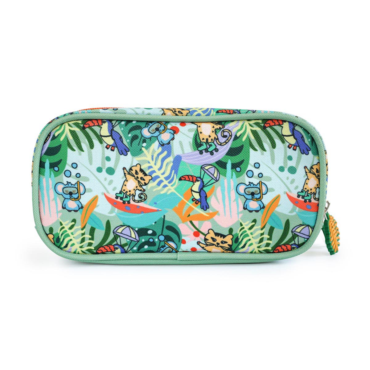 Milk&Moo Jungle Friends Double Compartment Pencil Case – Fun & Functional for Kids & Adults