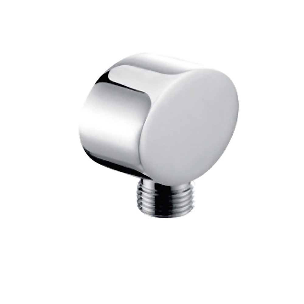 bath & more Wall connection elbow Oval II 1/2", with backflow preventer, chrome