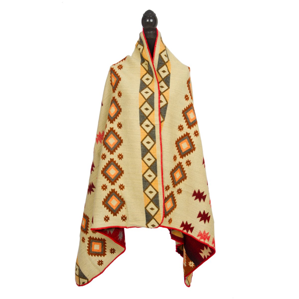 Ecuadorian alpaca mini blanketn | native blanket | Mini Quilotoa Red