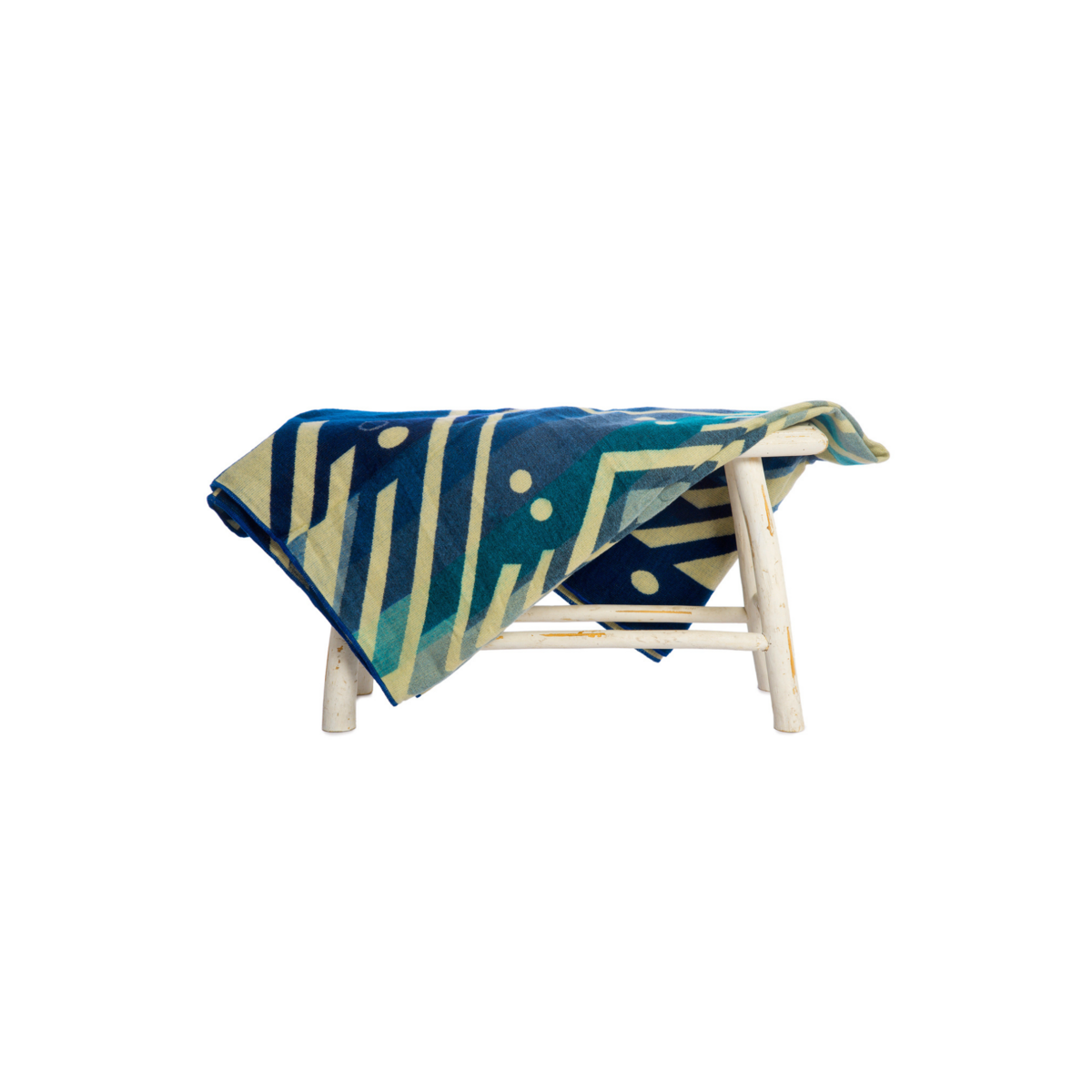 Ecuadorian alpaca mini blanket | native blanket | Mini Imbabura Blue