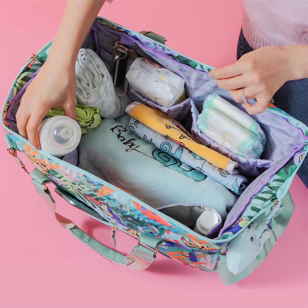 Milk&Moo Waterproof Diaper Multifunctional Baby Travel Nappy Bag Jungle Friends