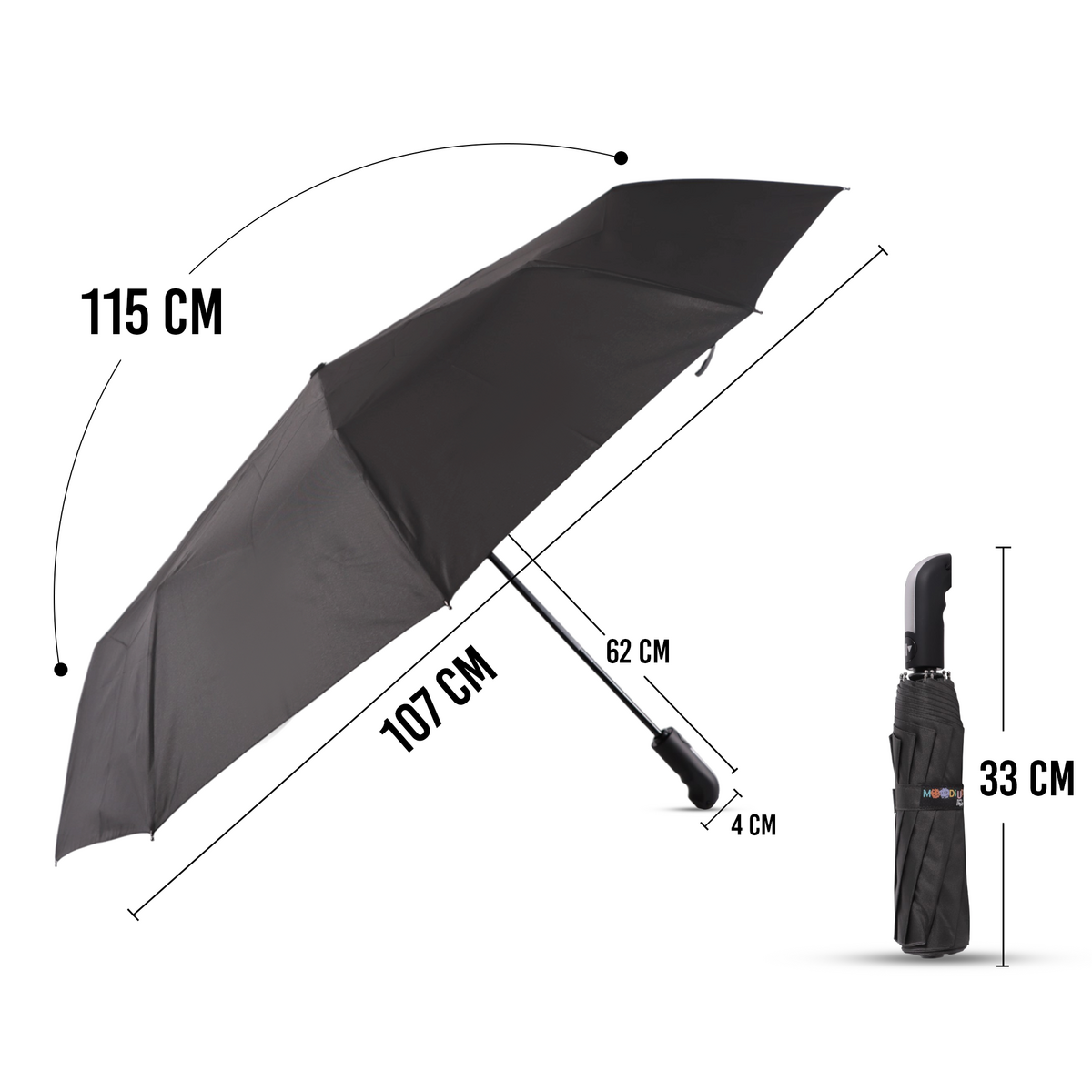 Biggdesign Moods Up Premium Grey Fully Automatic Umbrella