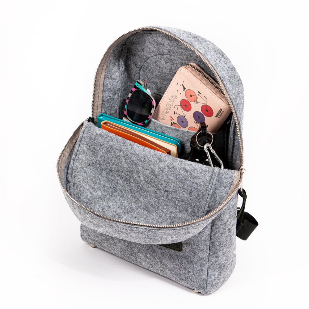 Biggdesign Faces Zippered Felt Backpack