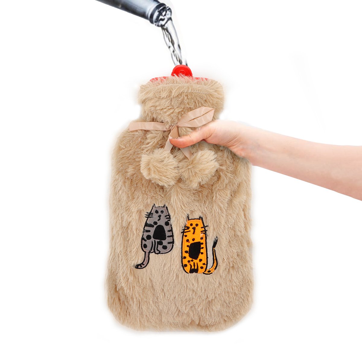 Biggdesign Cats Water Bottle with Soft Plush Cover 68 OZ