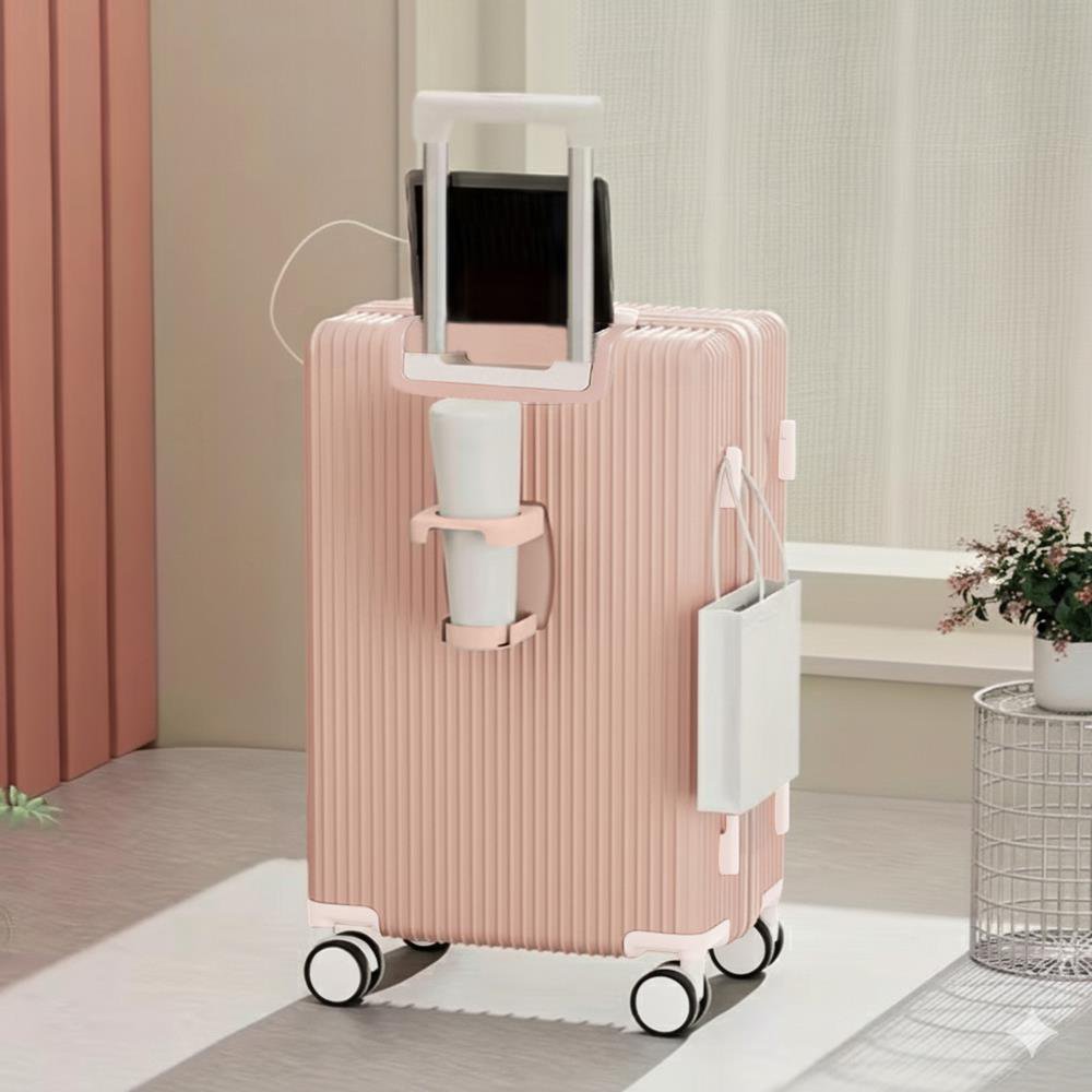 Biggdesign Moods Up Luggage with Cup Holder and USB Port, 20", Pink