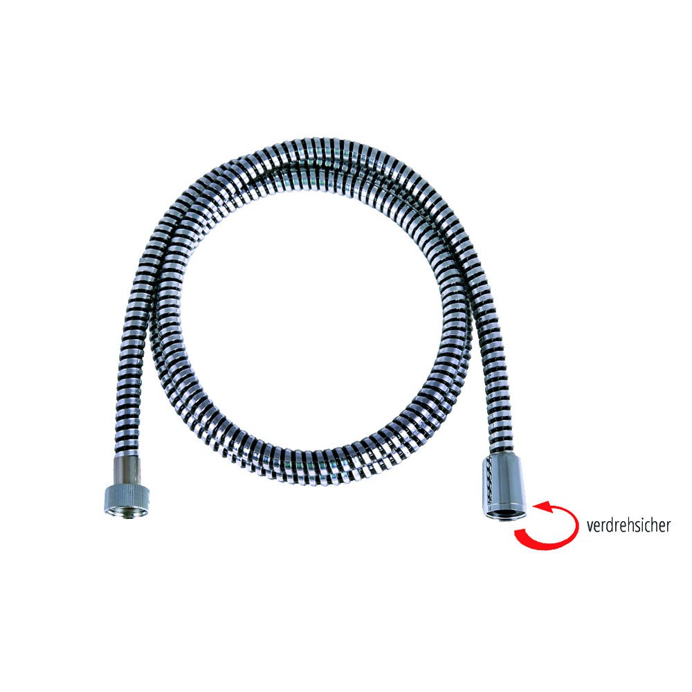bath & more shower hose Basic-Plus with anti-twist protection, 1/2" x 1250 mm, chrome