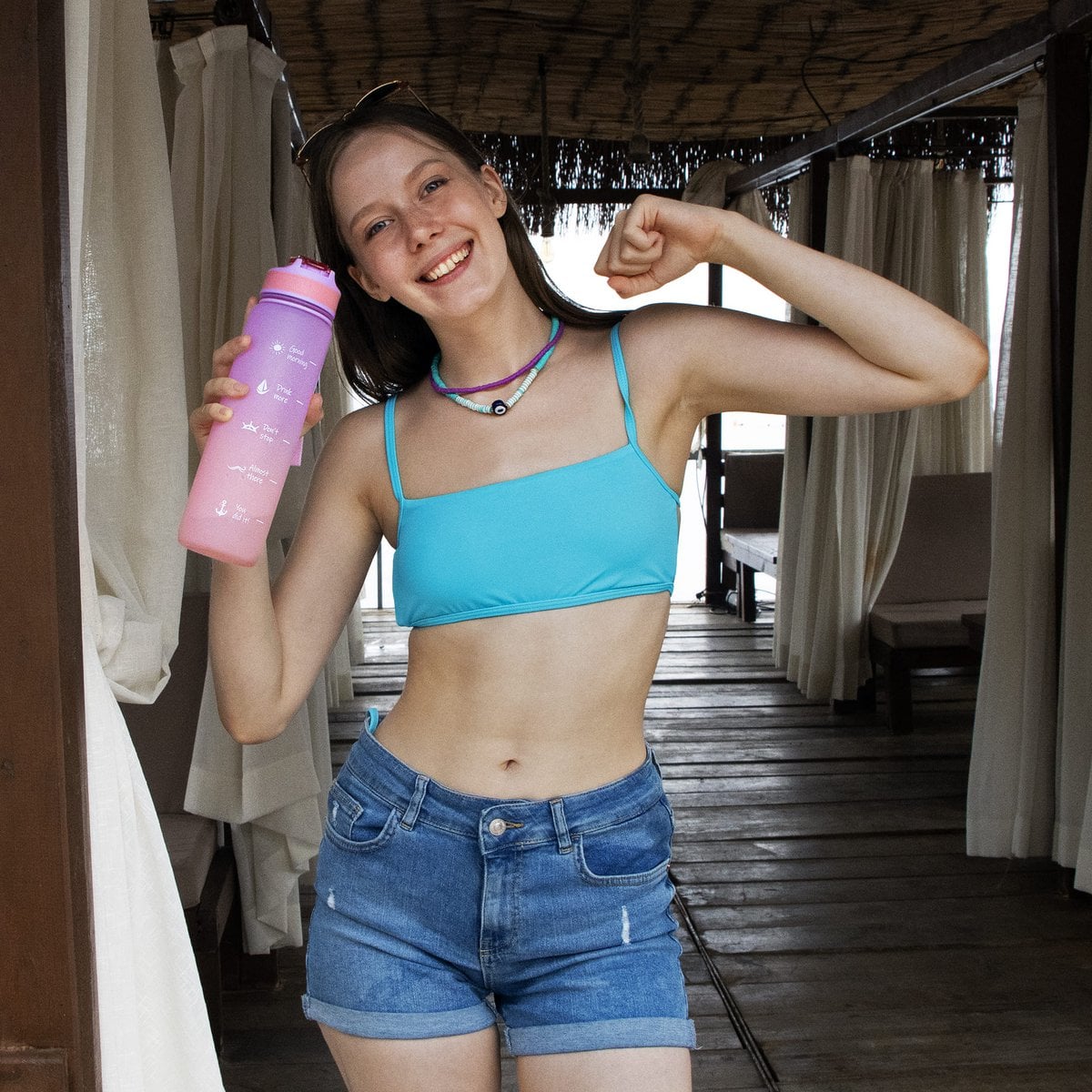 Anemoss Sailor Girl Tritan Water Bottle 1000 ml / 33.8 oz