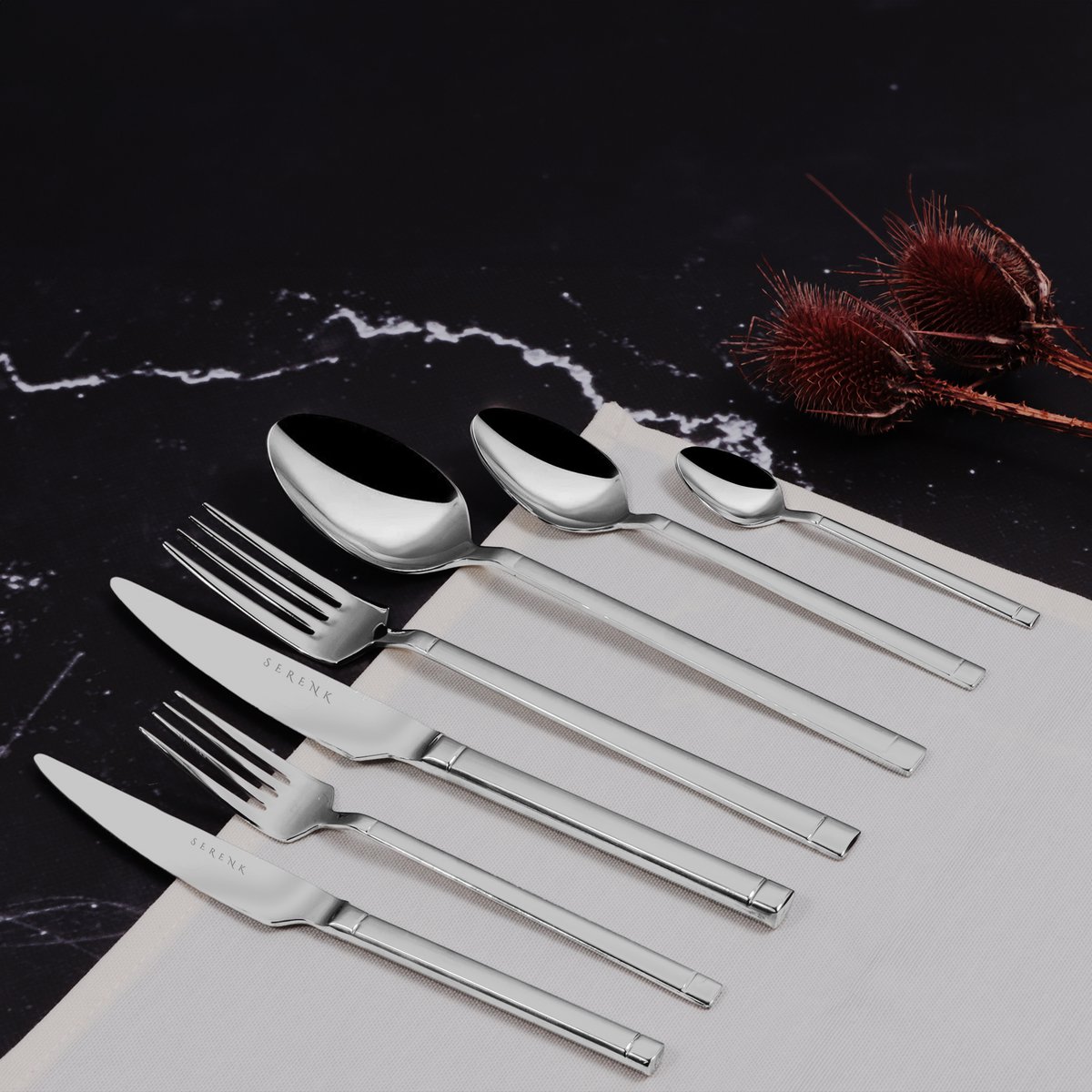 Serenk Barcelona Stainless Steel Cutlery Set 42 Pieces