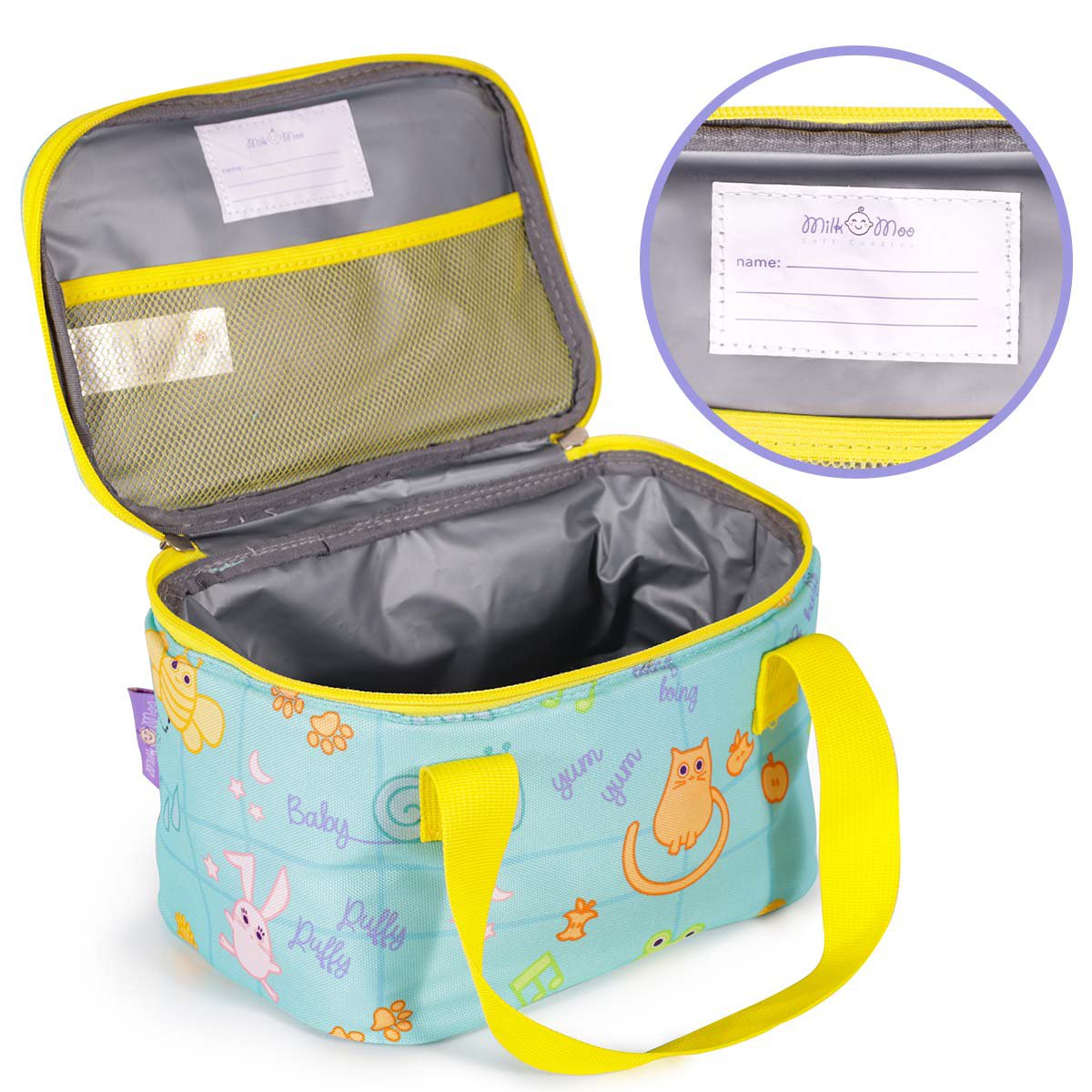 Milk&Moo Kids Lunch Bag for Kindergarten, Insulated Lunch Box For Kids