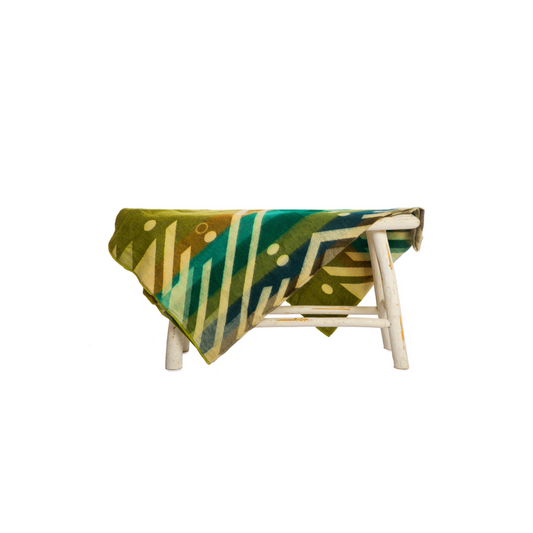 Mini Imbabura Green - Ecuadoriaan alpaca mini blanket | native blanket |