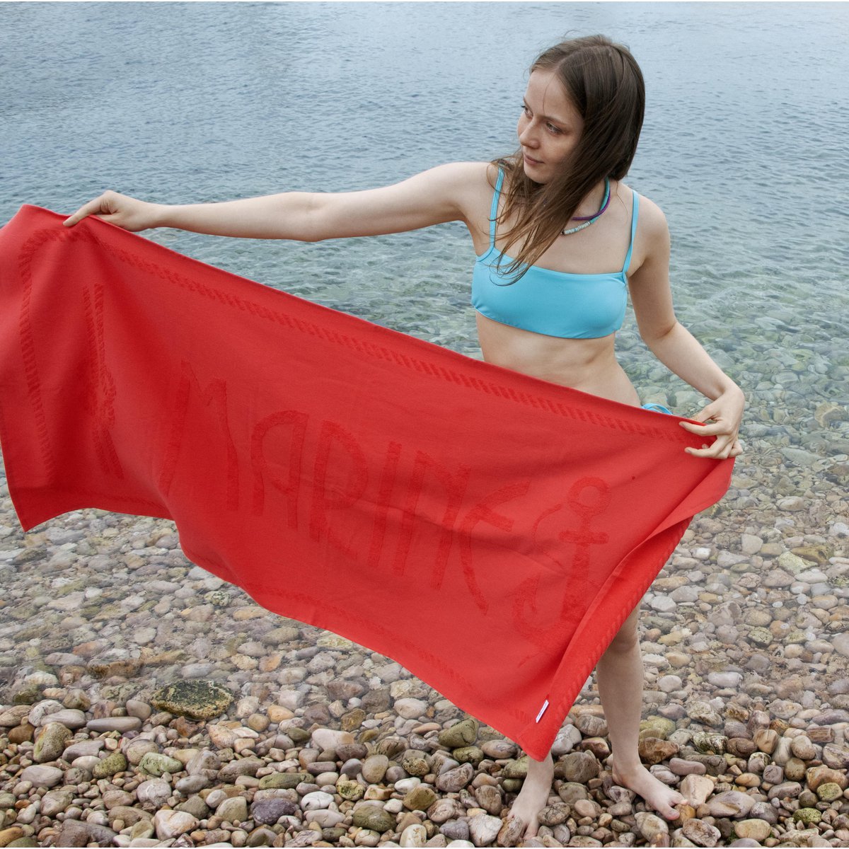 Anemoss Anchor Beach Towel – Red, 140x70 cm/27.5x55 inches