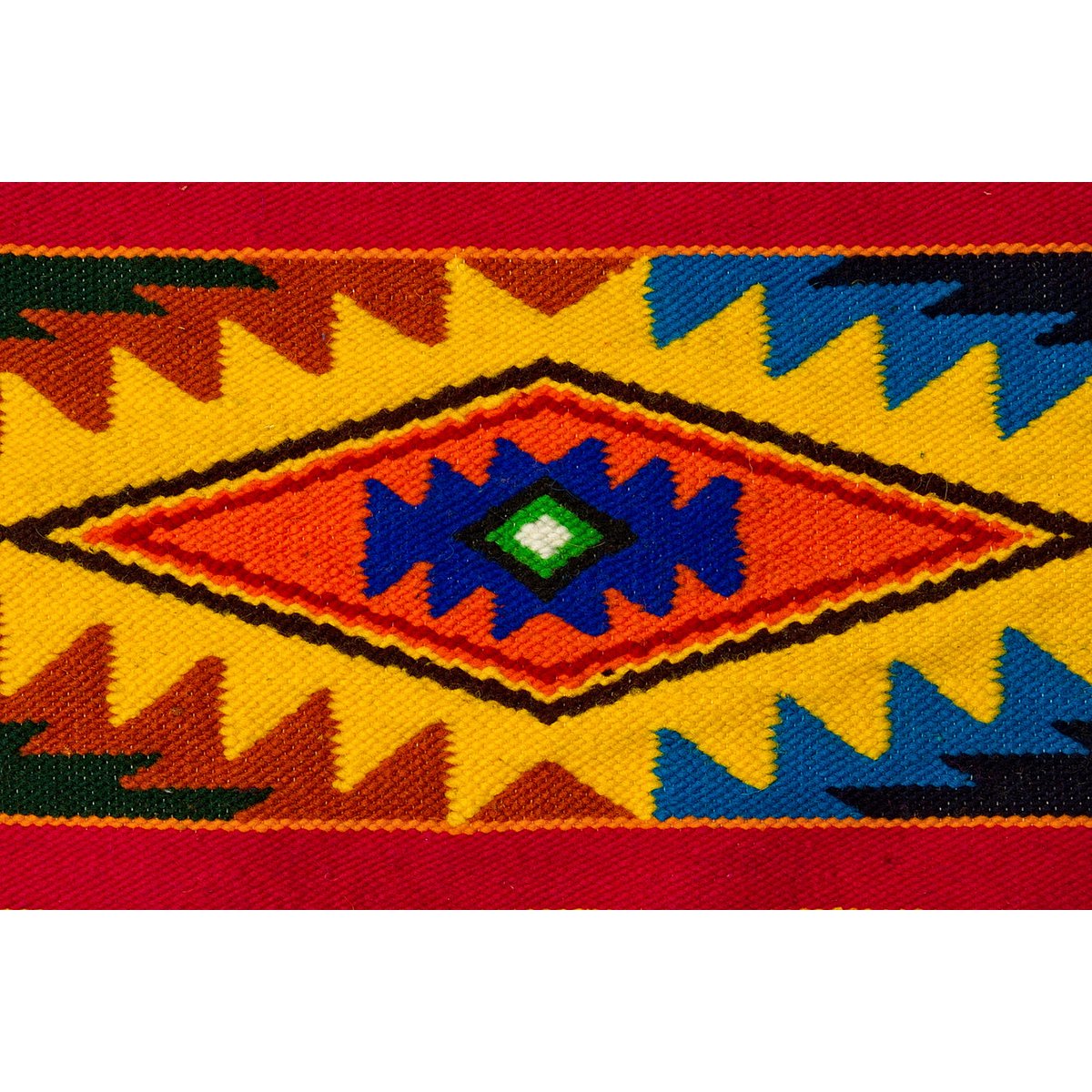 Wool Rug Aztec - Southwestern - Ethnic Design - Multicolor Rug - Midsize rug