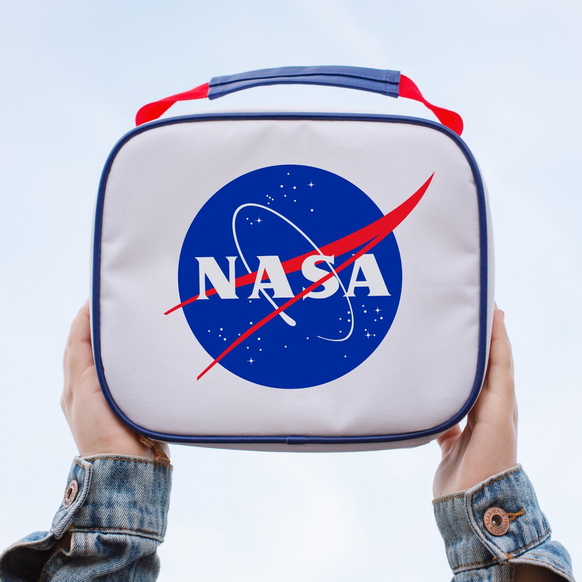 NASA Zippered Lunch Bag - White