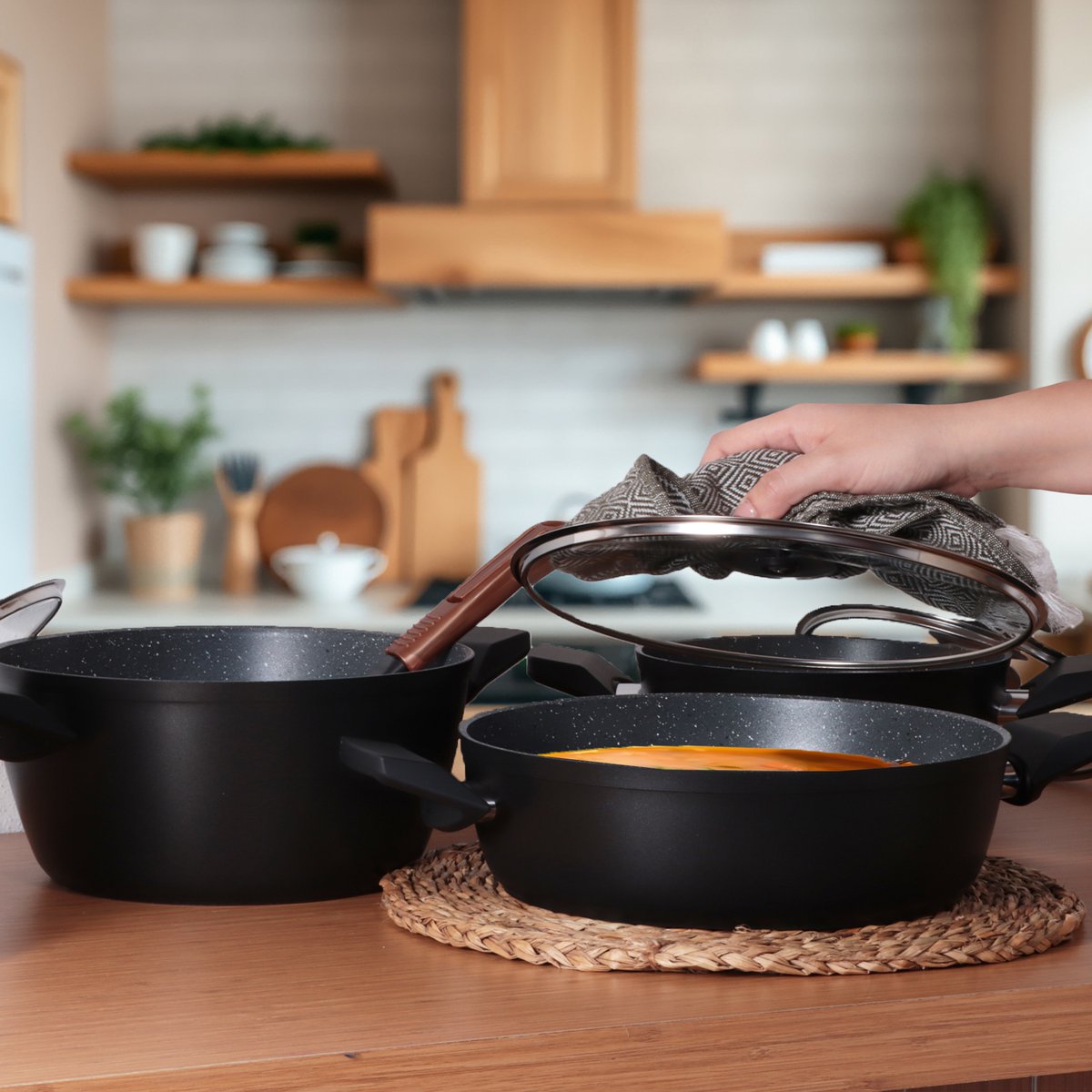 Serenk Excellence 7 Pieces Granite Pots and Pan Set Induction
