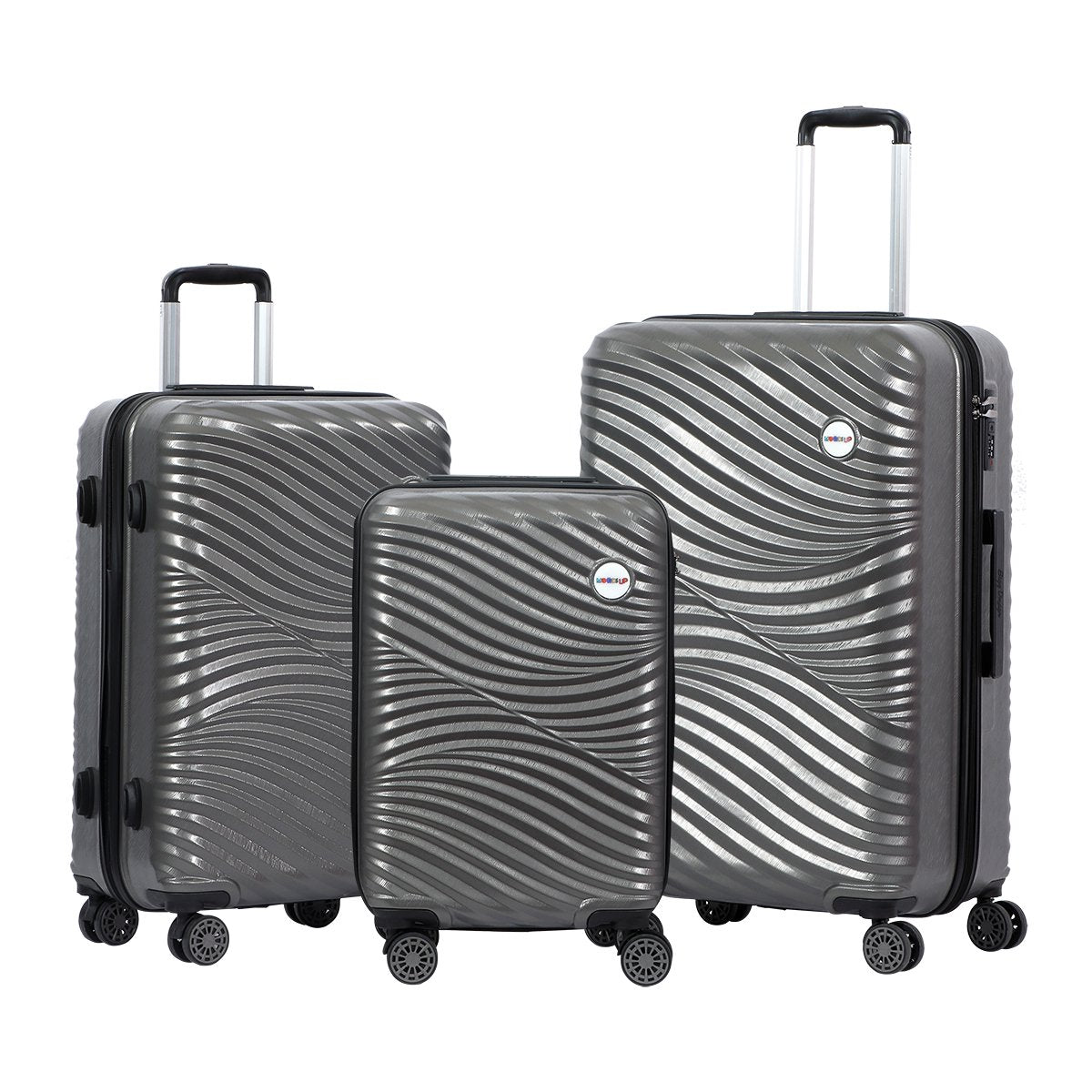 Biggdesign Moods Up Hard Luggage Sets, Antracite, 3 Pcs. 44 - 66 - 99 lbs