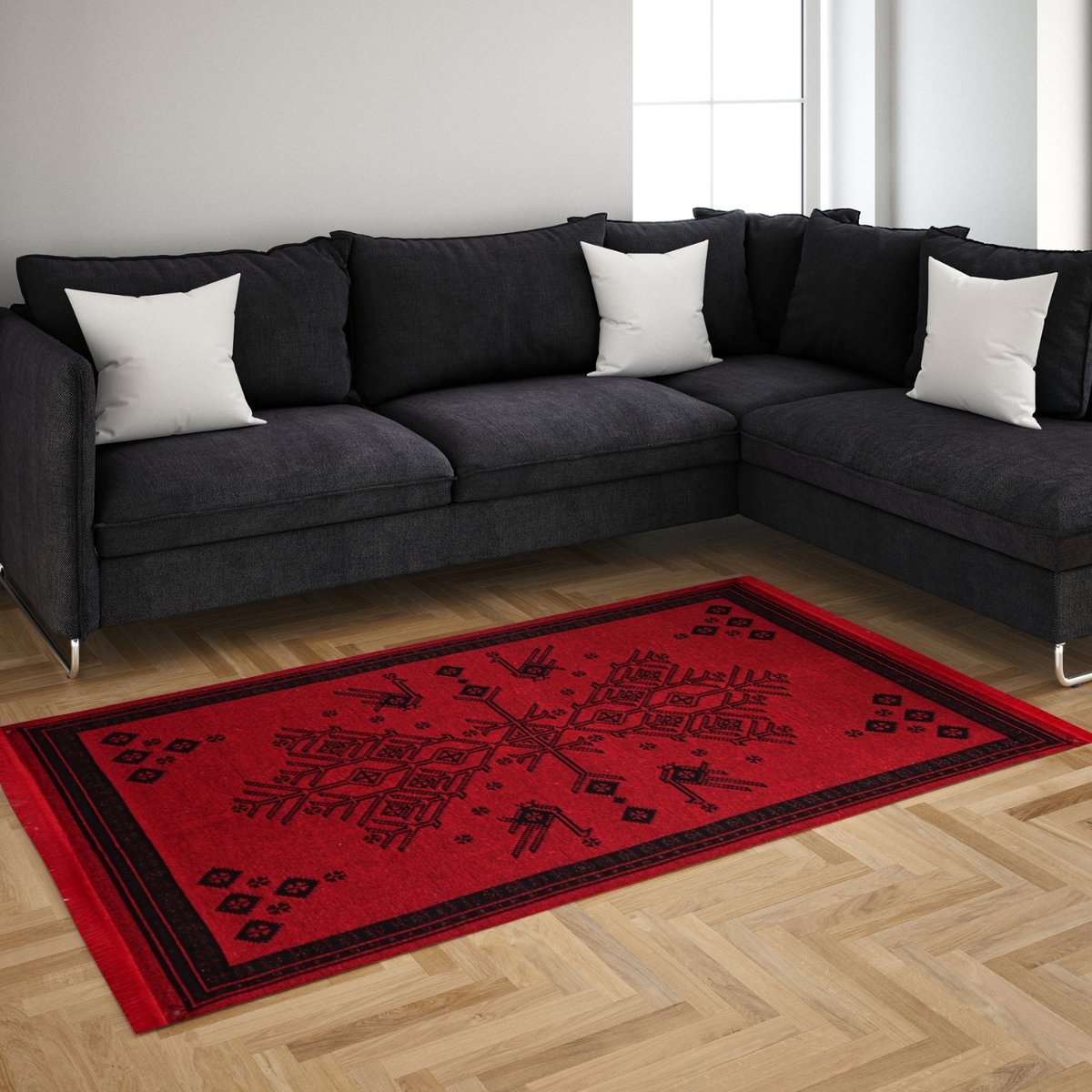 BiggHome Rug - 80*150 cm, Machine Washable, Durable, Ethnic-Inspired Pattern for Living Room, SA25CY  , 31.5 x 59.06 inches, 3.21 lbs.