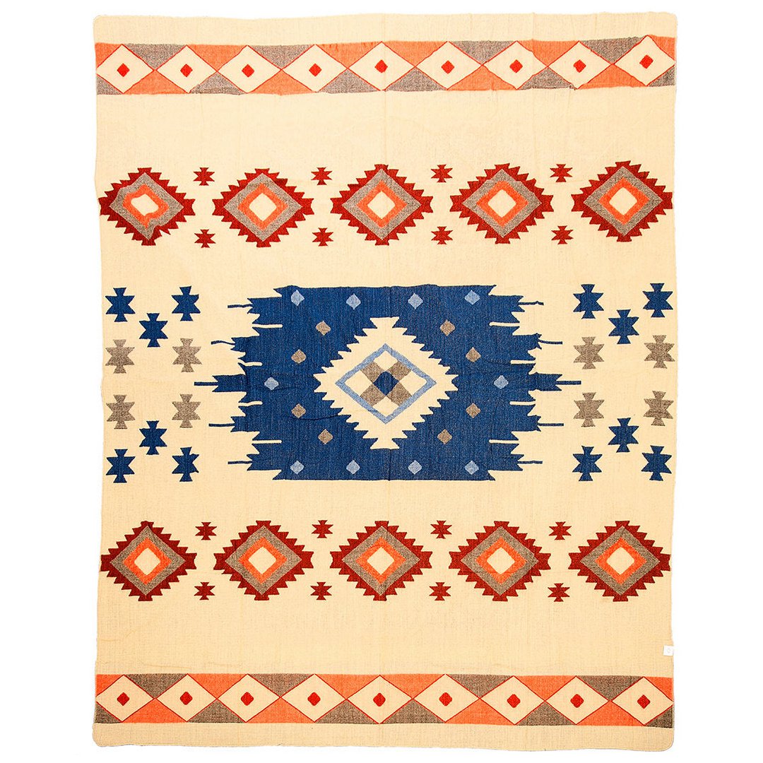 Ecuadorian alpaca blanket | native blanket | Quilotoa Blue