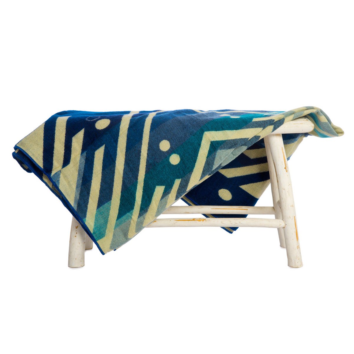 Ecuadorian alpaca mini blanket | native blanket | Mini Imbabura Blue