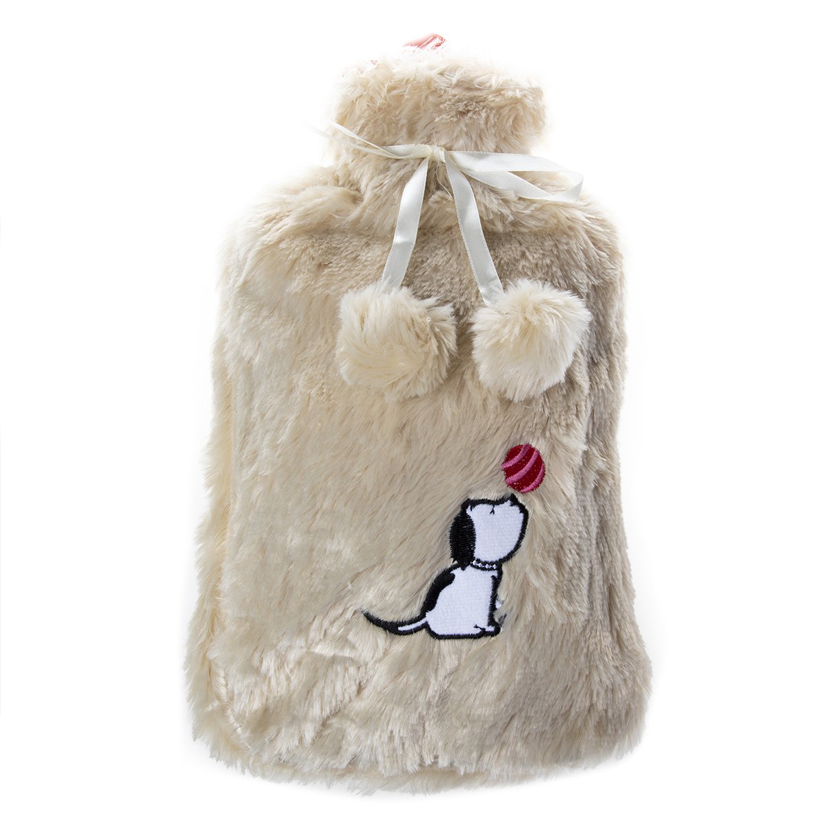Biggdesign Dogs Beige Hot Water Bottle with Soft Plush Cover 68 OZ