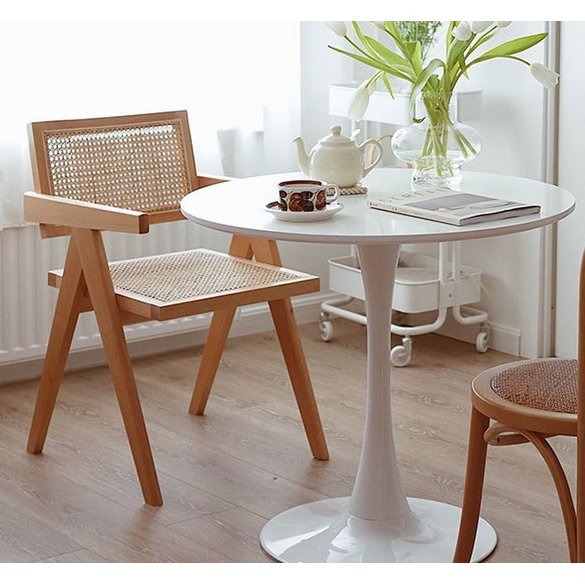 chair Pierre Jeanneret wood + rattan, high quality