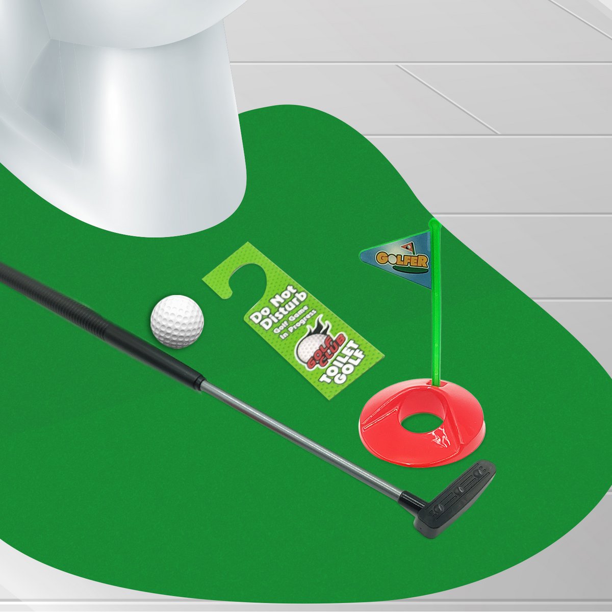 Mad Monkey - mini golf game with clubs and balls toilet golf set, toilet mini golf
