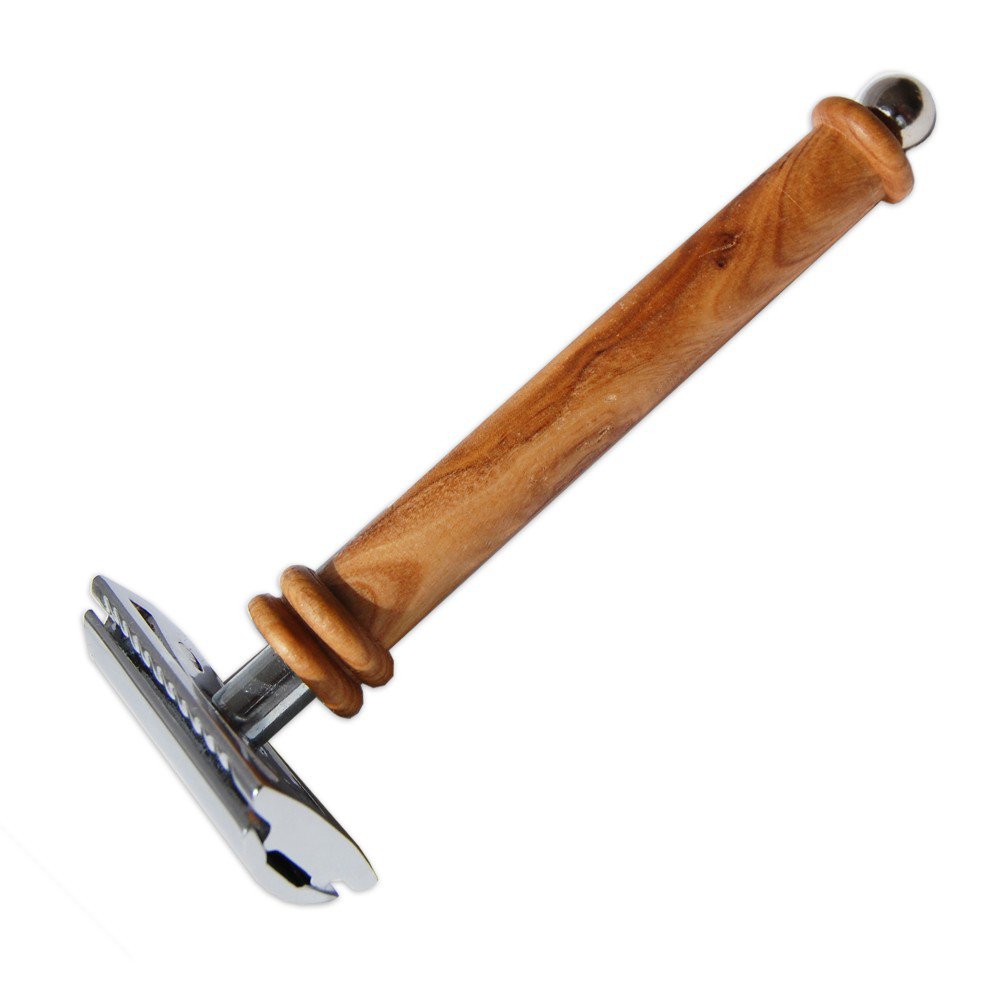 Safety razor KLASSIK with handle K2 Luxury made of olive wood