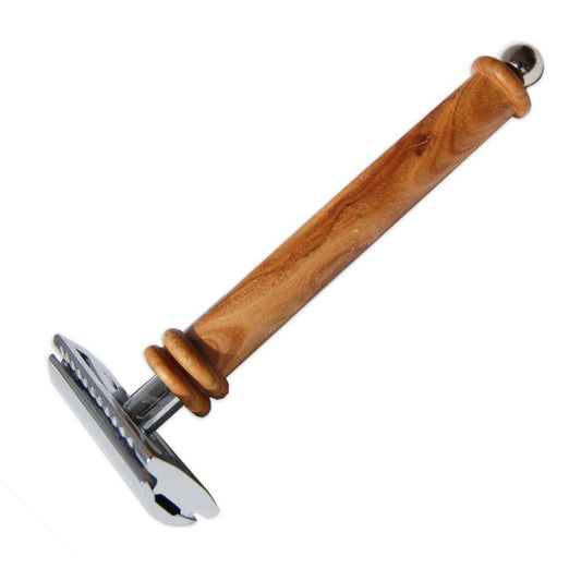Safety razor KLASSIK with handle K2 Luxury made of olive wood