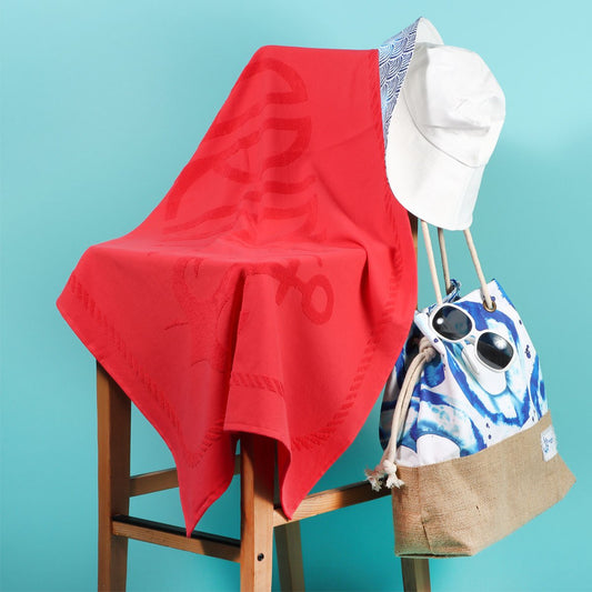 Anemoss Anchor Beach Towel – Red, 140x70 cm/27.5x55 inches