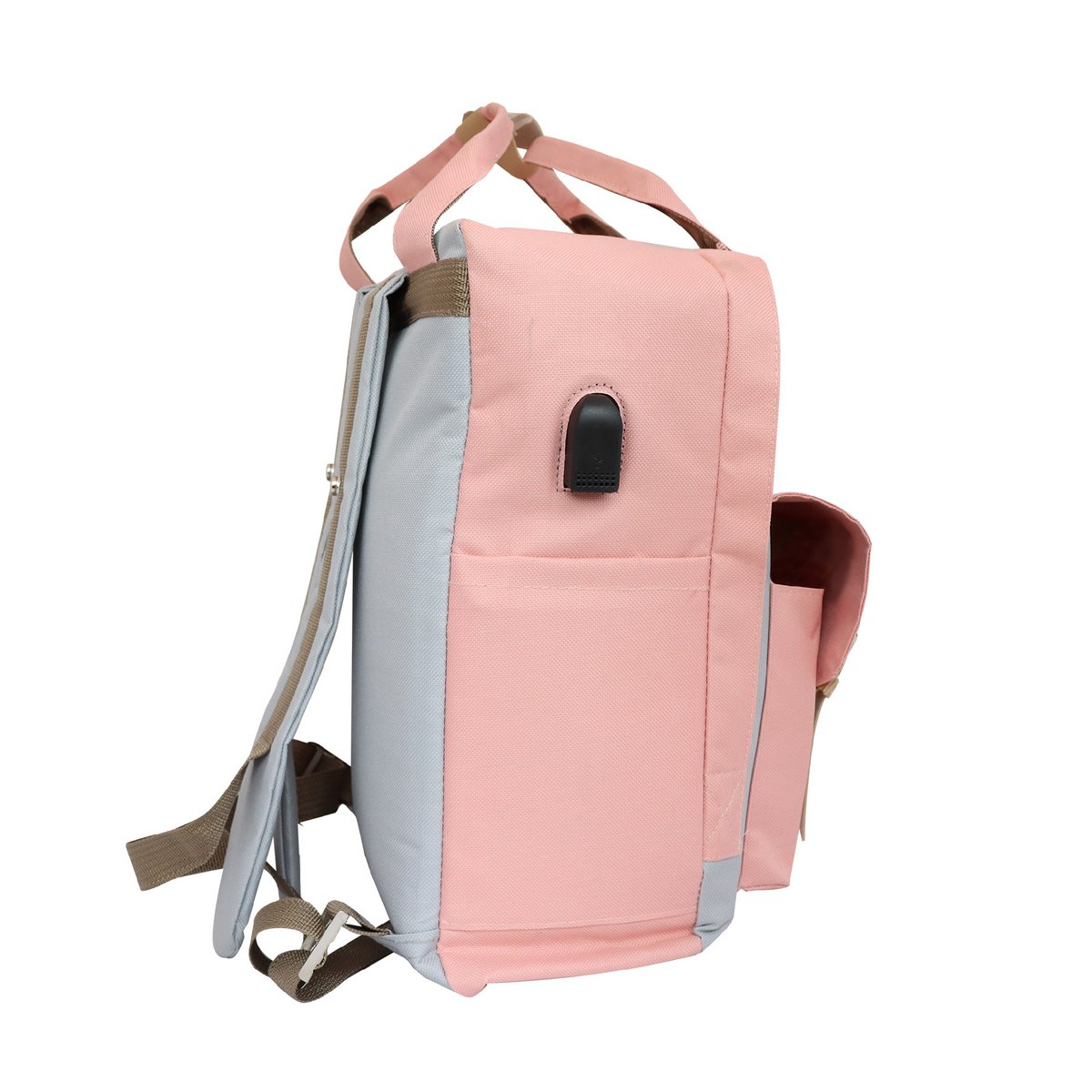 Biggdesign Cats USB Laptop Backpack, 14” Laptop Compatible, Water-Resistant, Lightweight, Unisex, Pink