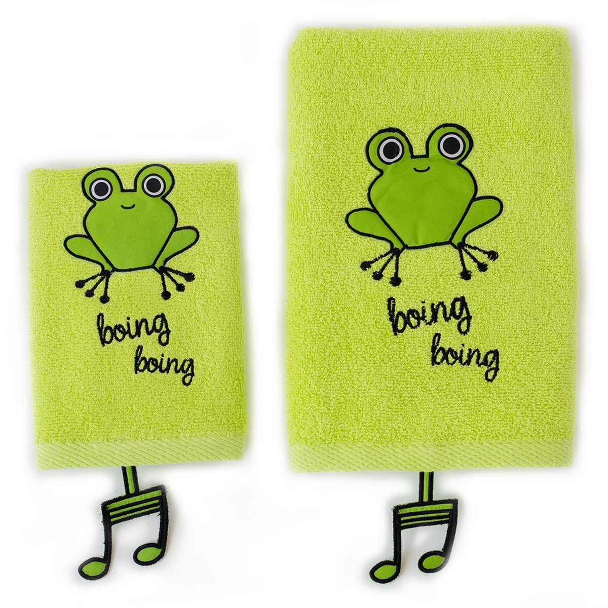 Milk & Moo Kids Hand Towel Set of 2, Sprat Frog