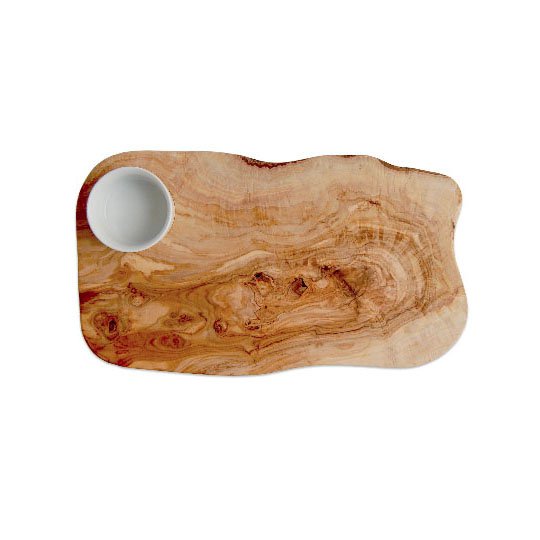 Burger board RUSTIC including porcelain bowl, approx. 30 - 34 cm