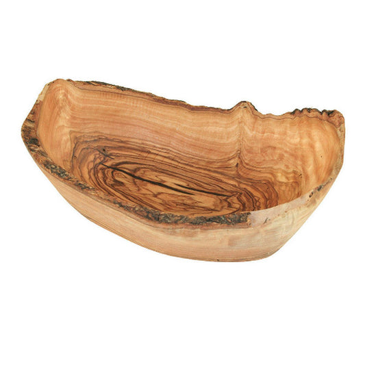 Fruit bowl rustic edge (length: 30 - 33 cm) made of olive wood