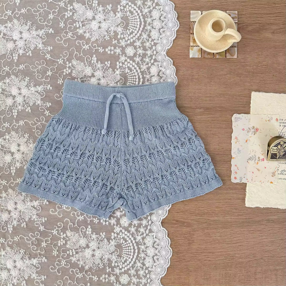 Aila Soft Knit Lace Shorts – 3 Colours