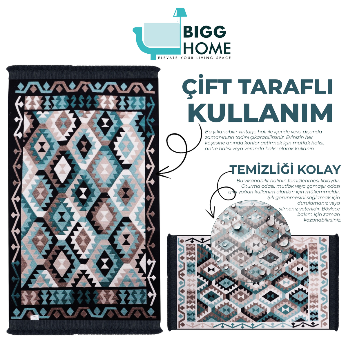 Bigghome SA1818A  Double Sided Rug 31,50 inch * 59,05 inch,3.21 lbs.
