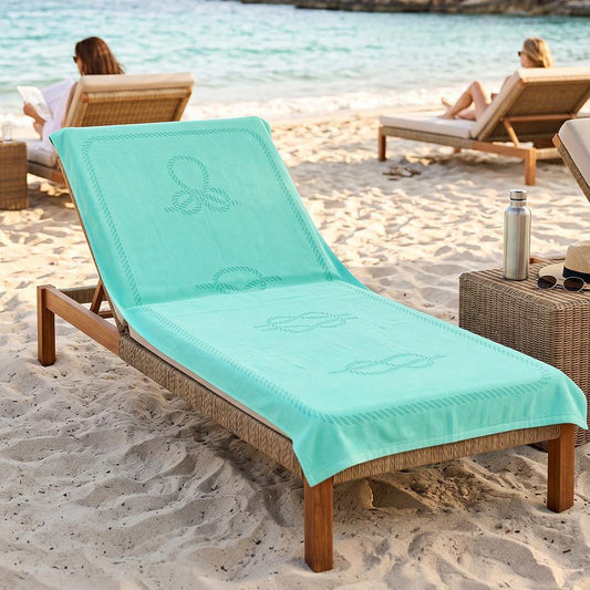 Anemoss Sailor Knots Beach Towel – Mint Green, 140x70 cm/27.5x55 inches