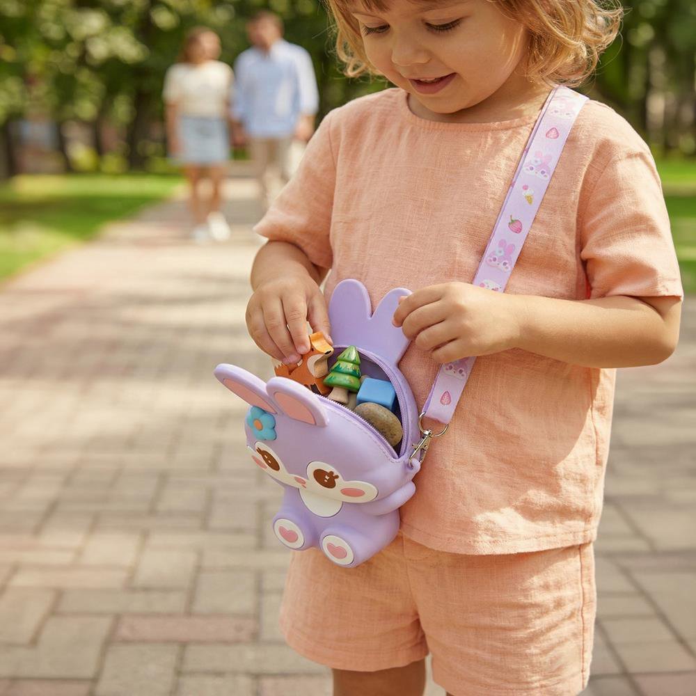 Ogi Mogi Toys Purple Bunny Colorful Round Shoulder Bag