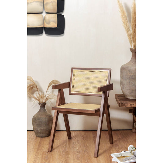chair Pierre Jeanneret wood + rattan, high quality