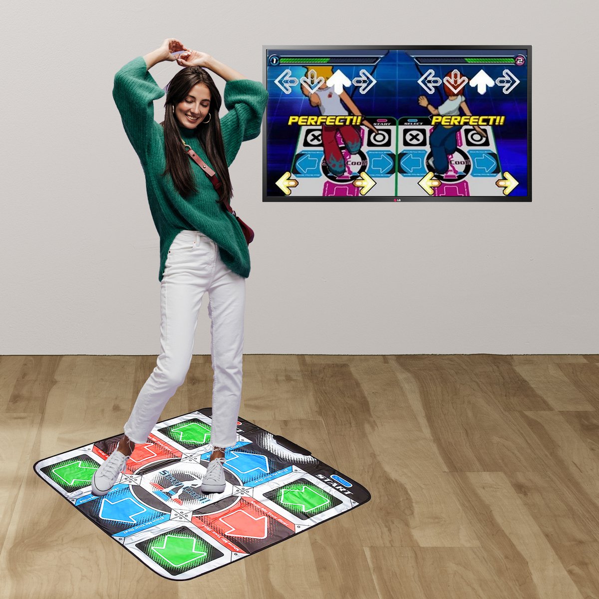 Mad Monkey - dance mat for children - retro dance mat - music mat with over 100 songs, 9 games and 3 difficulty levels