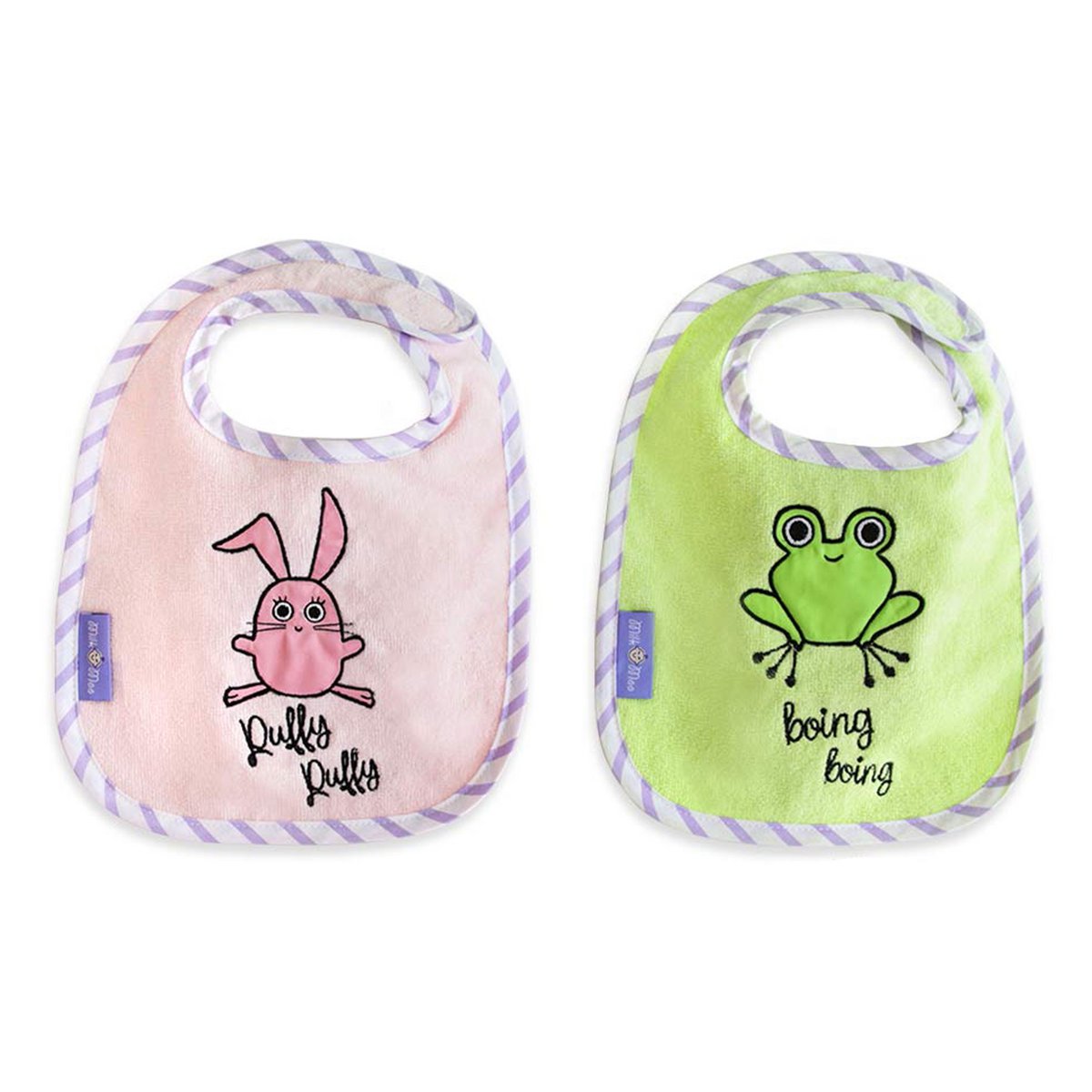 Milk&Moo Towel Bib Set of 2 Sprat Frog and Chinchilla