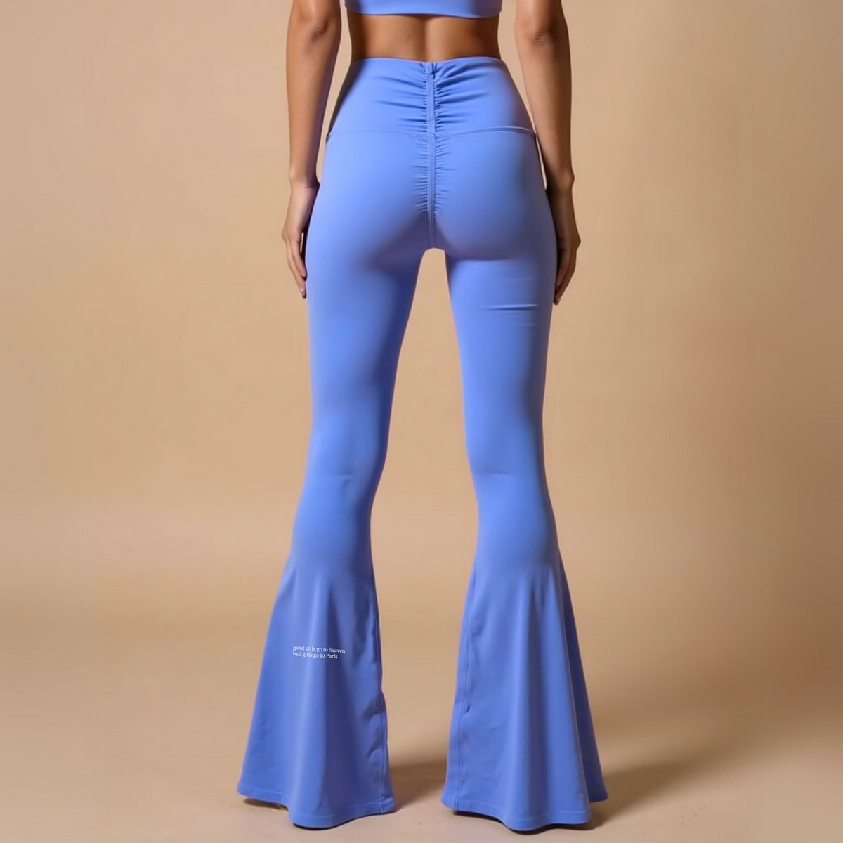 High-Waist Flared Leggings - "BAD GIRLS GO TO PARIS"