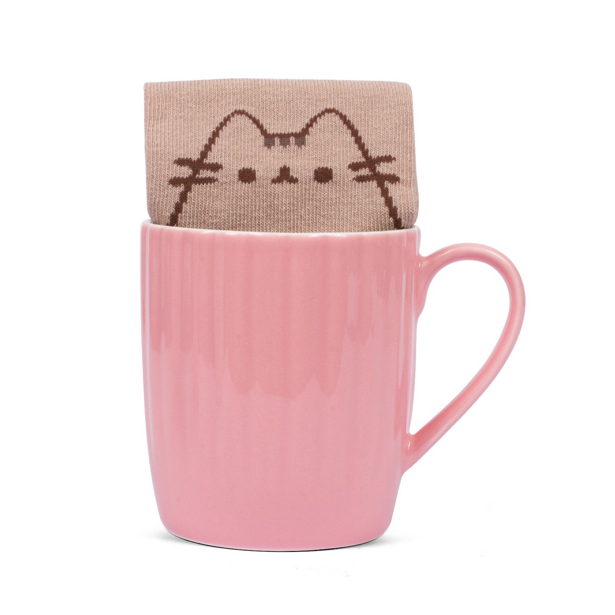 Pusheen Home - Mug with Sock - Pink Cupcake