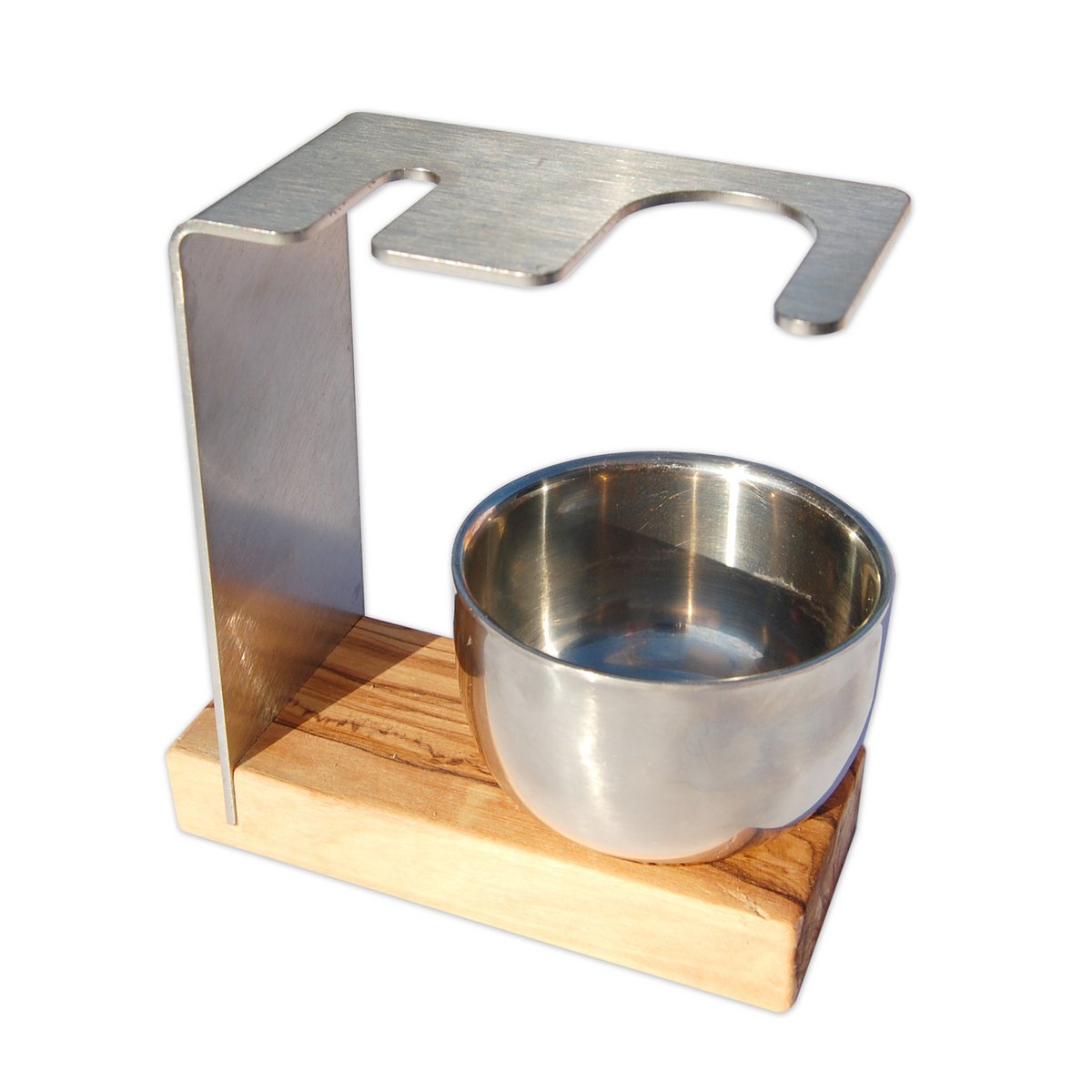 Holder for shaving brush and wet razor incl. stainless steel pot type "Sylt"