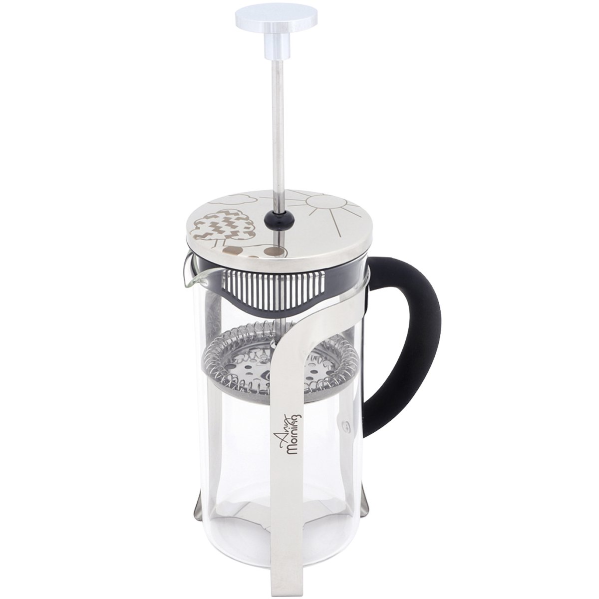 Any Morning French Coffee Press 15 Oz Espresso Tea Maker with Triple Filters
