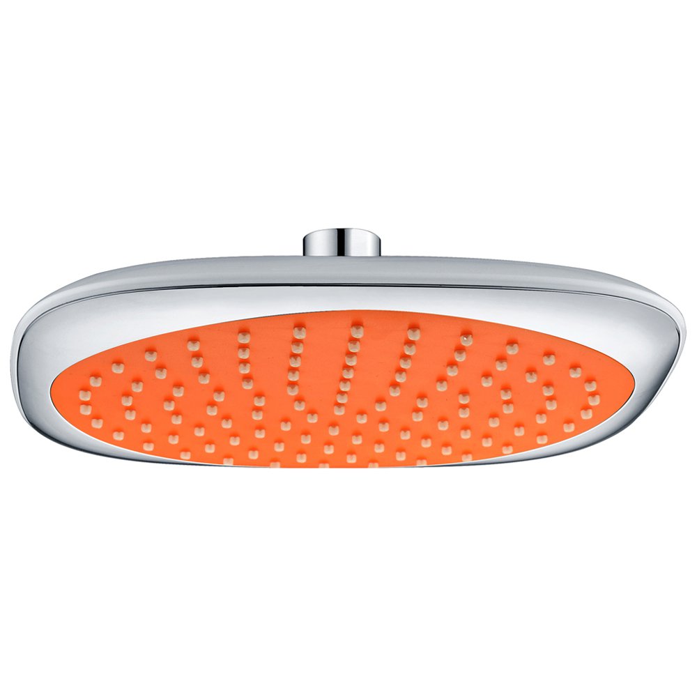 bath & more Bathrain overhead shower, 200 x 200 mm, 1-jet, chrome / orange