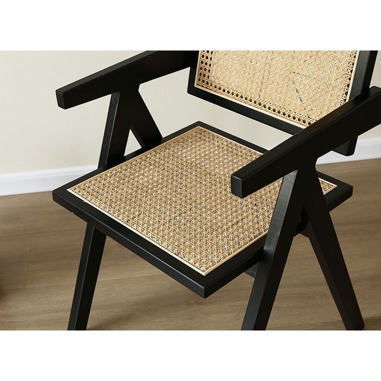 chair Pierre Jeanneret wood + rattan, high quality
