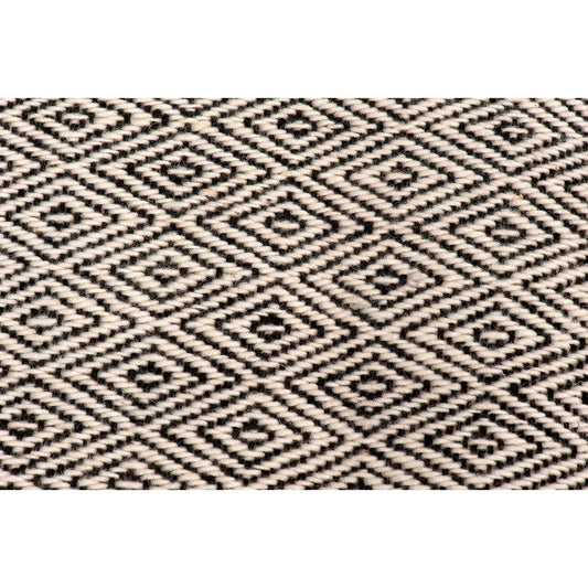 Rombo Wool Rug Aztec - Southwestern - Ethnic Design - Black and White diamond design - Small rug