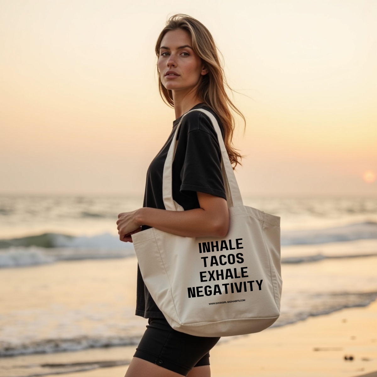 Tote Bag "INHALE TACOS - EXHALE NEGATIVITY"